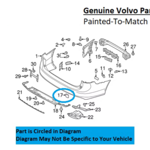 Painted 2017-2021 Volvo V90 Rear Tow Hook Cover | Genuine OEM