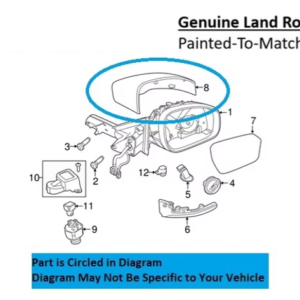 Painted 2017-2023 Land Rover Discovery Side Mirror Cover | Genuine OEM
