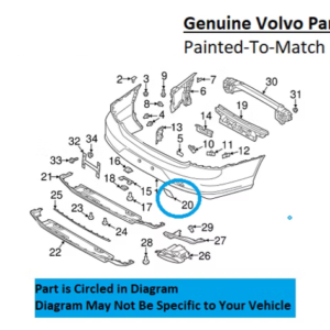 Painted 2017-2025 Volvo S90 Rear Tow Hook Cover | Genuine OEM