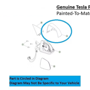 Painted 2017-2026 Tesla Model 3 Side Mirror Cover | Genuine OEM
