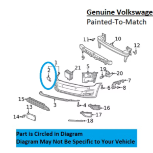 Painted 2018-2019 Volkswagen Golf R Front Tow Hook Cover | Genuine OEM