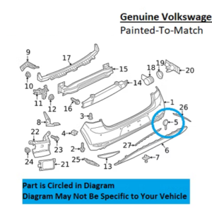 Painted 2018-2019 Volkswagen Golf R Rear Tow Hook Cover | Genuine OEM