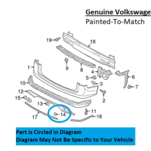 Painted 2018-2020 Volkswagen Atlas Rear Tow Hook Cover | Genuine OEM