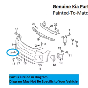 Painted 2018-2021 Kia Stinger Front Tow Hook Cover | Genuine OEM