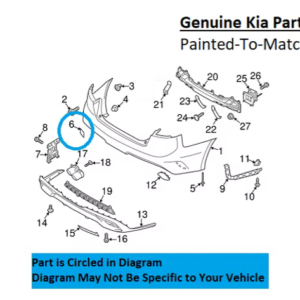 Painted 2018-2021 Kia Stinger Rear Tow Hook Cover | Genuine OEM