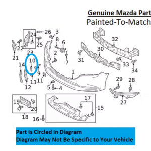 Painted 2018-2021 Mazda 6 Mazda6 Front Tow Hook Cover | Genuine OEM