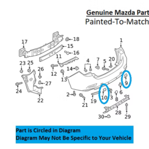 Painted 2018-2021 Mazda 6 Mazda6 Rear Tow Hook Cover | Genuine OEM
