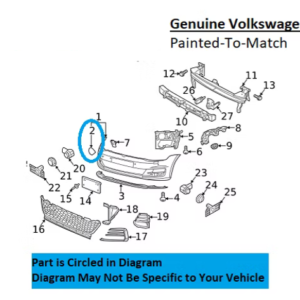 Painted 2018-2021 Volkswagen GTI Front Tow Hook Cover | Genuine OEM