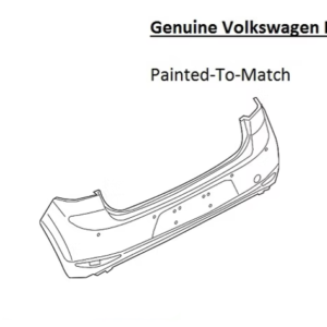 Painted 2015-2017 Volkswagen Golf Rear Bumper Cover | Genuine OEM