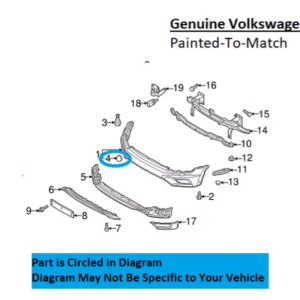 Painted 2018-2021 Volkswagen Tiguan Front Tow Hook Cover | Genuine OEM