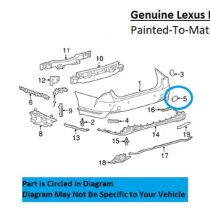 Painted 2018-2024 Lexus LS500 LS500h Rear Tow Hook Cover | Genuine OEM