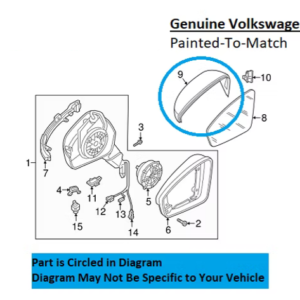 Painted 2018-2024 Volkswagen Tiguan Side Mirror Cover | Genuine OEM