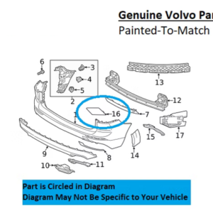Painted 2018-2026 Volvo XC60 Rear Tow Hook Cover | Genuine OEM