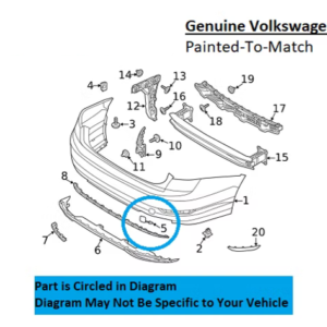 Painted 2019-2021 Volkswagen Jetta Rear Tow Hook Cover | Genuine OEM