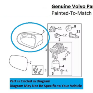 Painted 2019-2022 Volvo V60 Side Mirror Cover | Genuine OEM