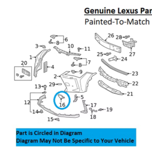 Painted 2019-2023 Lexus UX200 UX250h Front Tow Hook Cover | Genuine OEM