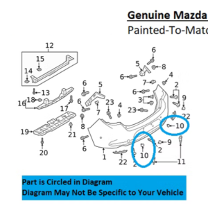Painted 2019-2025 Mazda 3 Mazda3 Rear Tow Hook Cover | Genuine OEM