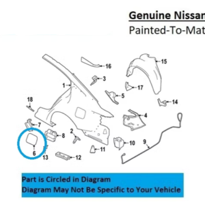 Painted 2019-2026 Nissan Altima Fuel Door | Genuine OEM