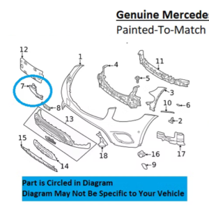 Painted 2020-2022 Mercedes GLC300 GLC350 Front Tow Hook Cover | Genuine OEM