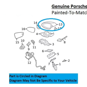 Painted 2020-2026 Porsche Taycan Side Mirror Cover | Genuine OEM