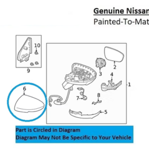 Painted 2021-2023 Nissan Rogue Side Mirror Cover | Genuine OEM