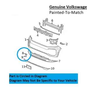 Painted 2021-2023 Volkswagen Atlas Front Tow Hook Cover (2 Piece) | Genuine OEM