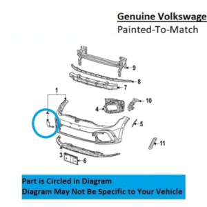 Painted 2022-2024 Volkswagen Golf R Front Tow Hook Cover Assembly | Genuine OEM