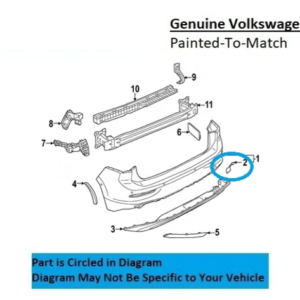 Painted 2022-2024 Volkswagen Golf R Rear Tow Hook Cover | Genuine OEM