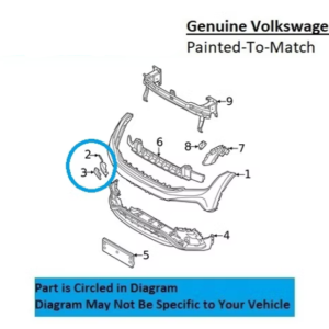 Painted 2022-2024 Volkswagen Tiguan Front Tow Hook Cover (2 Piece) | Genuine OEM