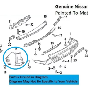 Painted 2022-2025 Nissan Pathfinder Rear Bumper Side Panel | Genuine OEM