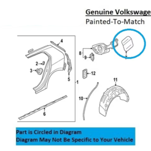 Painted 2022-2025 Volkswagen GTI Fuel Door | Genuine OEM