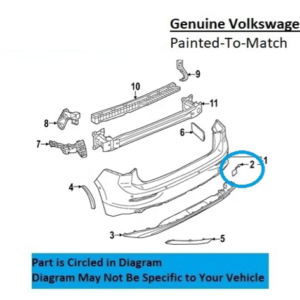 Painted 2022-2025 Volkswagen GTI Rear Tow Hook Cover | Genuine OEM