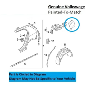 Painted 2022-2026 Volkswagen Golf R Fuel Door | Genuine OEM