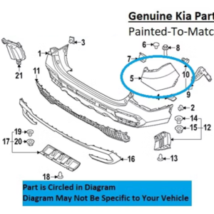 Painted 2023-2025 Kia Sportage Rear Bumper Side Panel | Genuine OEM