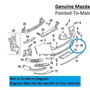 Painted 2024-2026 Mazda CX-90 CX90 Rear Tow Hook Cover | Genuine OEM