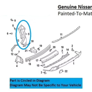 Painted 2024-2026 Nissan Rogue Rear Bumper Side Panel | Genuine OEM