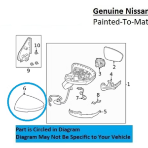 Painted 2024-2026 Nissan Rogue Side Mirror Cover | Genuine OEM