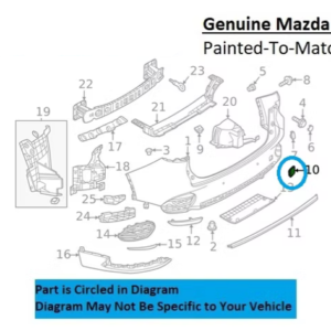 Painted 2025-2026 Mazda CX-70 Mazda CX70 Rear Tow Hook Cover | Genuine OEM