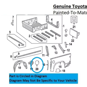 Painted 2022-2026 Toyota Tundra Fuel Door | Genuine OEM